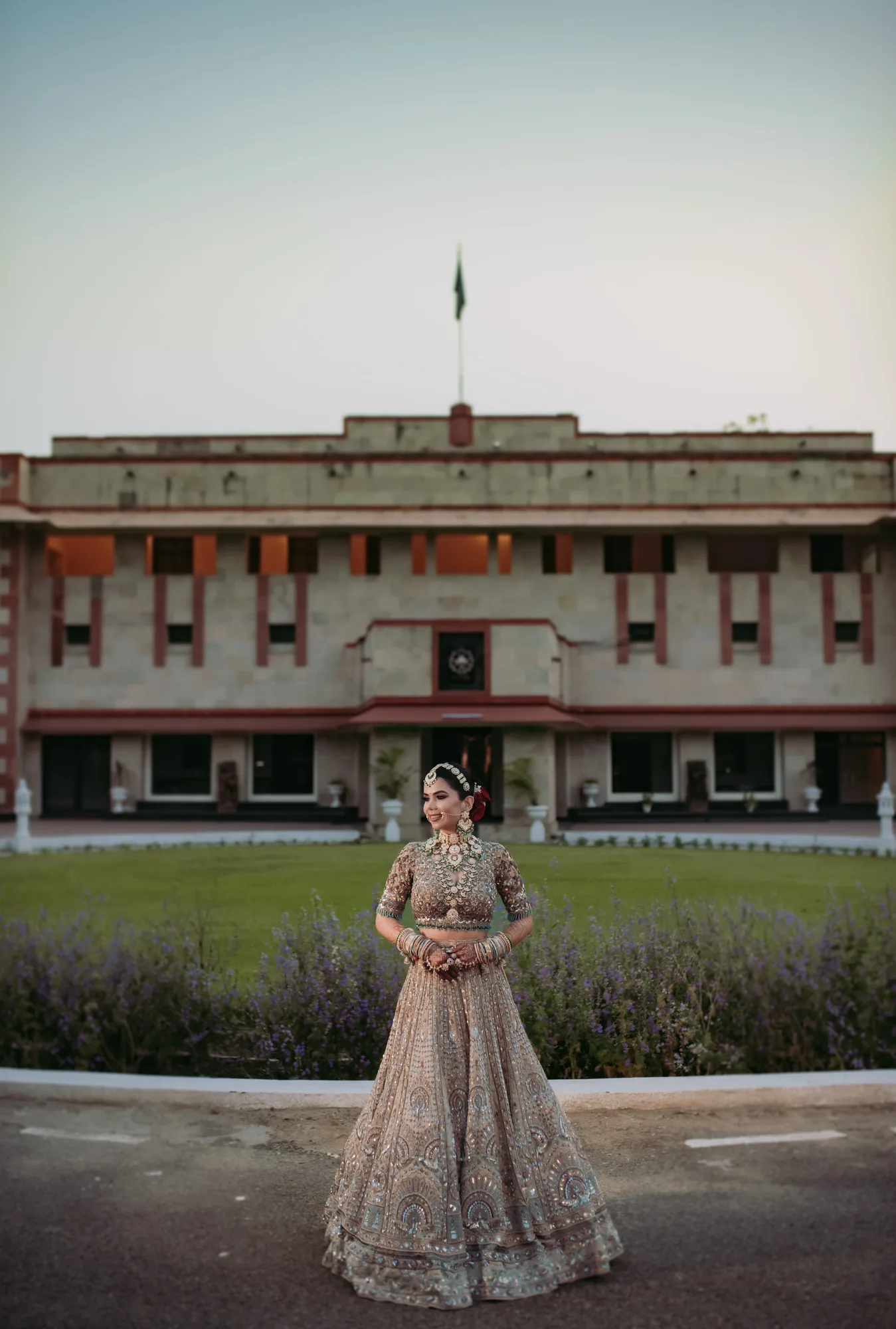 Bride in a jewelled lehenga